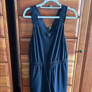 Athleta black v neck Savannah jumpsuit, size 10